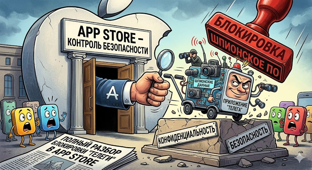 Приложение Telega признано шпионским ПО: полный разбор блокировки в App Store
