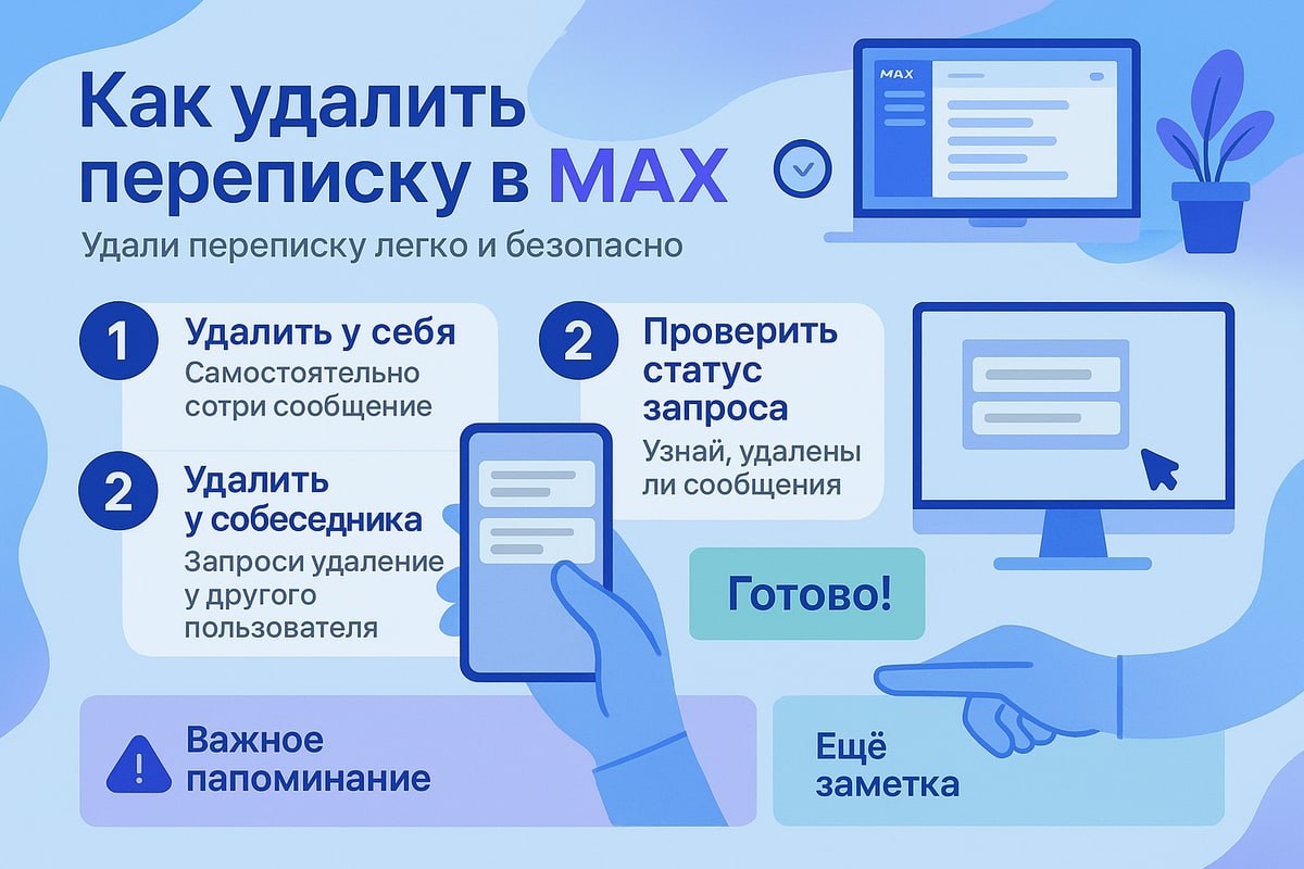 Как удалить переписку в MAX: у себя и у собеседника (2026)