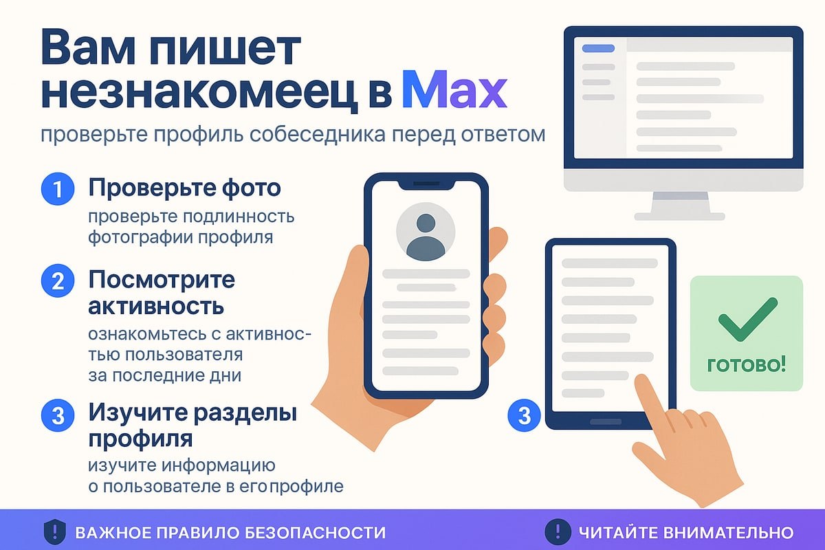 Вам пишет незнакомец в MAX: как проверить профиль до ответа