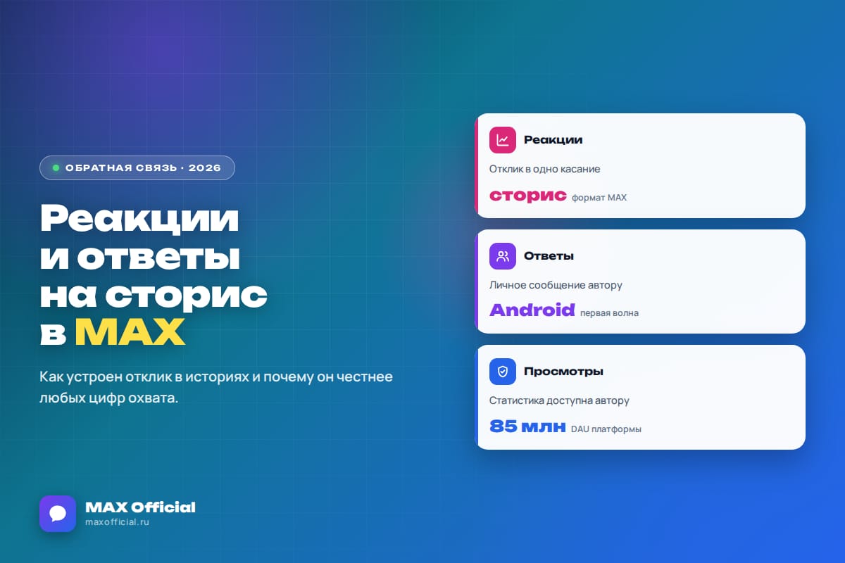Реакции и ответы на сторис в MAX: как работает обратная связь