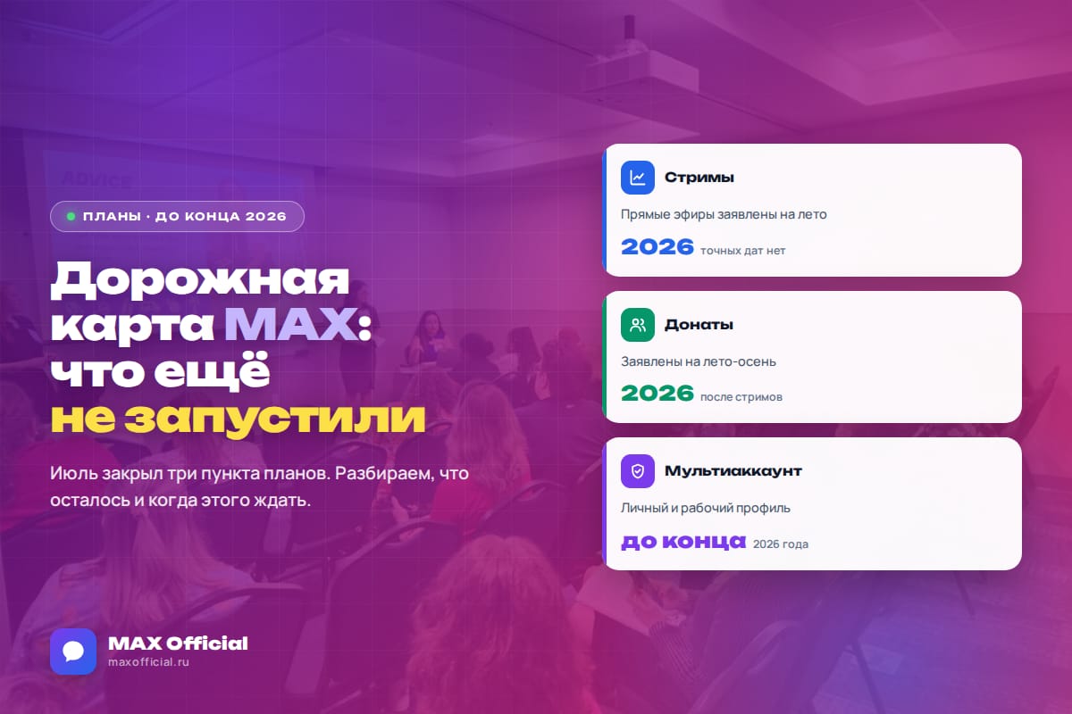 Дорожная карта MAX до конца 2026: что ещё обещали запустить
