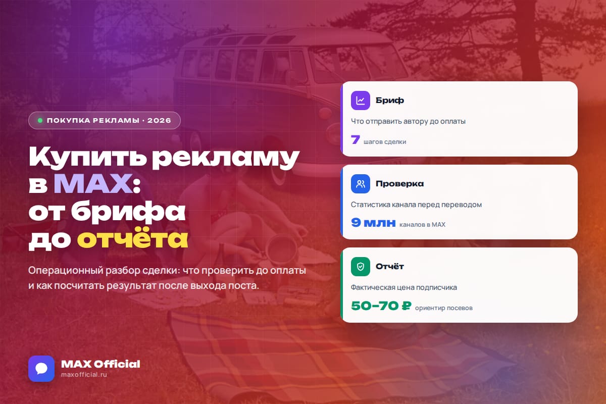 Купить рекламу в MAX: пошагово от выбора канала до отчёта о результате