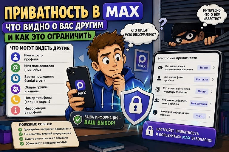 Приватность в MAX: что видно о вас другим и как это ограничить
