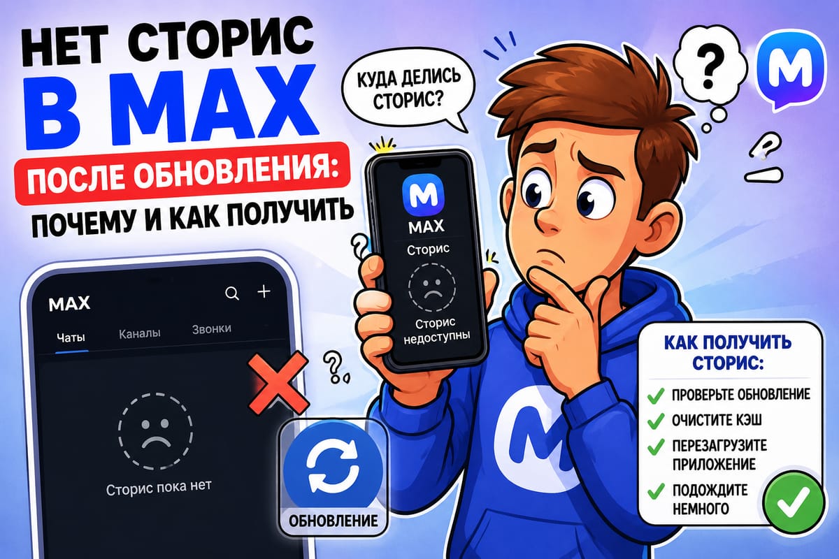 Нет сторис в MAX после обновления: почему и как получить