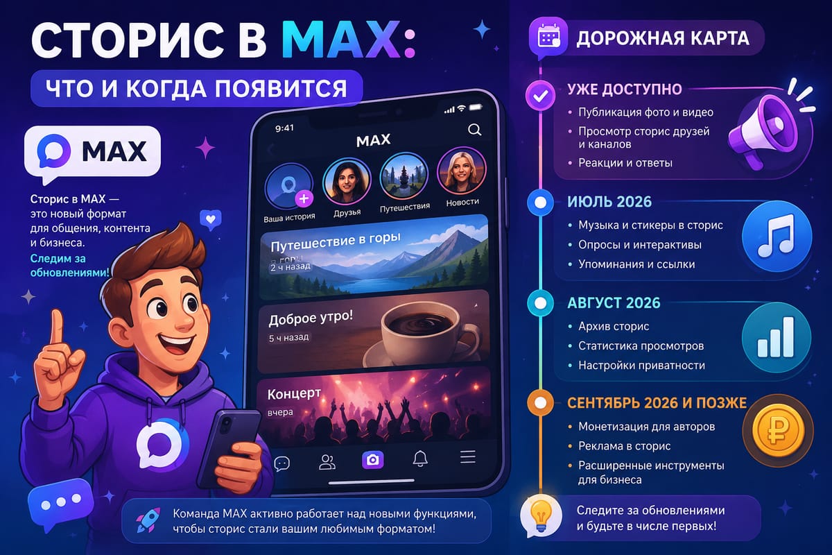 Сторис в MAX: что и когда появится