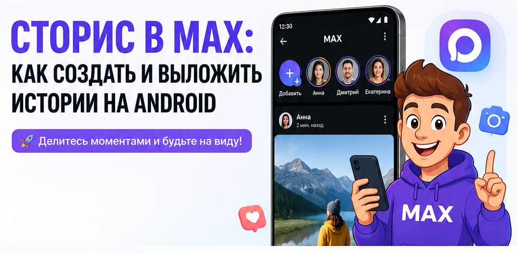 Сторис в MAX: как создать и выложить истории на Android