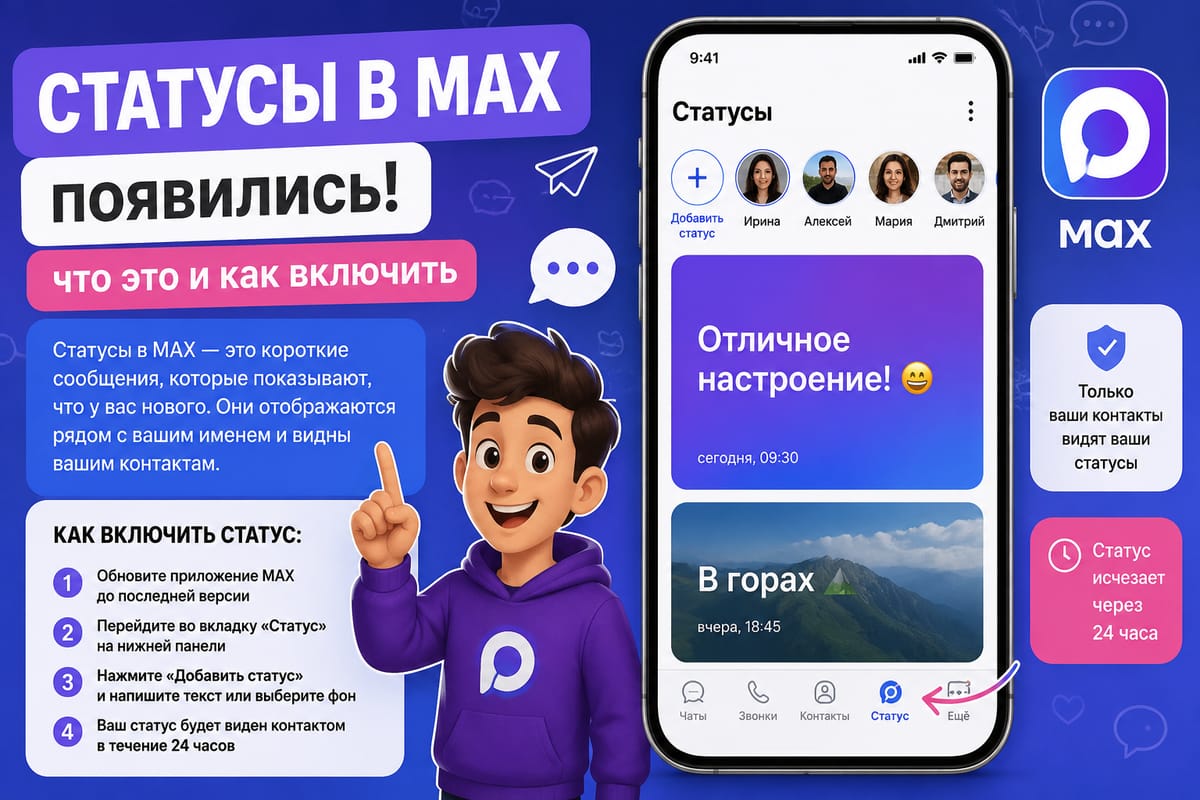 Статусы в MAX появились: что это и как включить