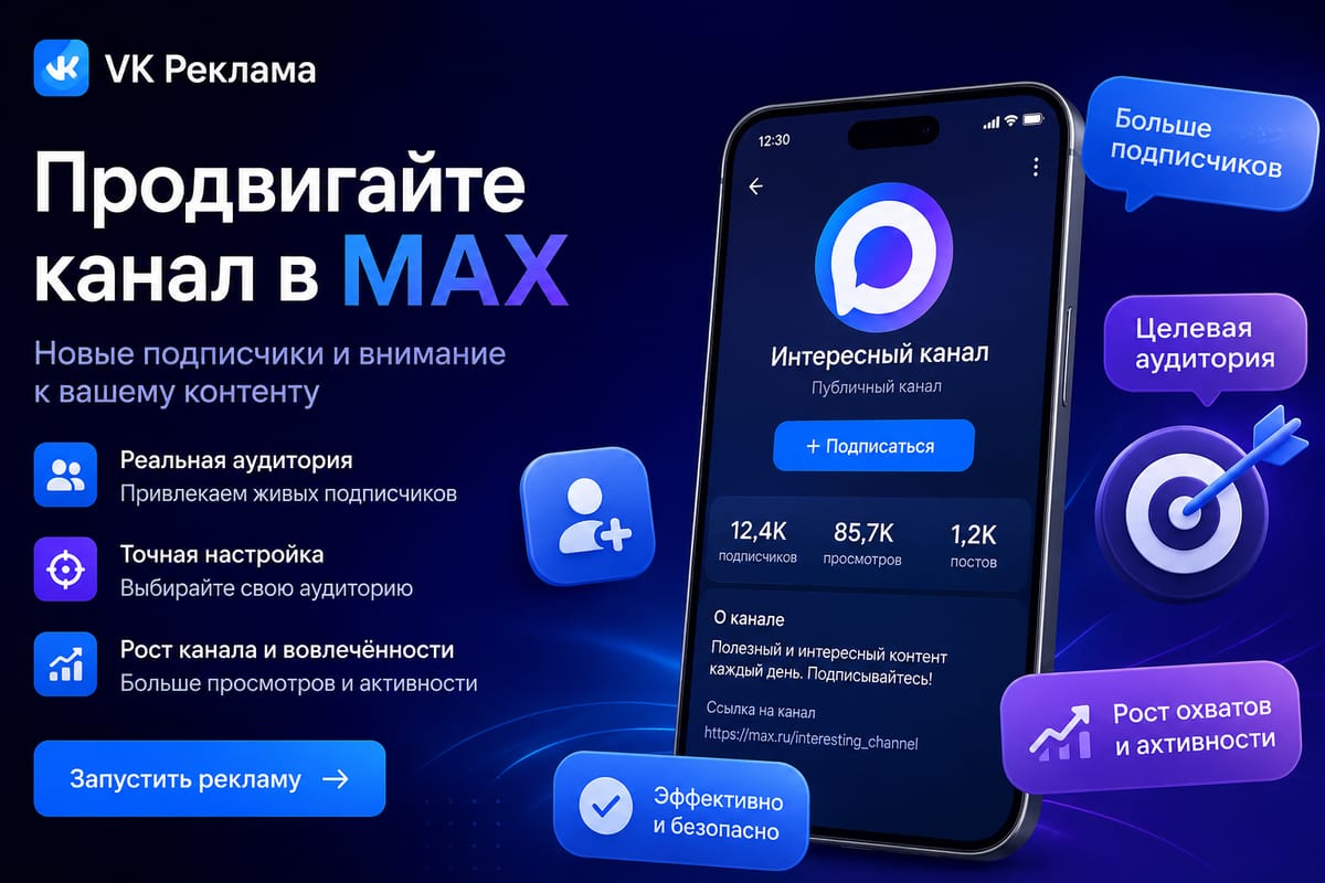 VK Реклама для канала MAX: настройка кампании и реальные ставки