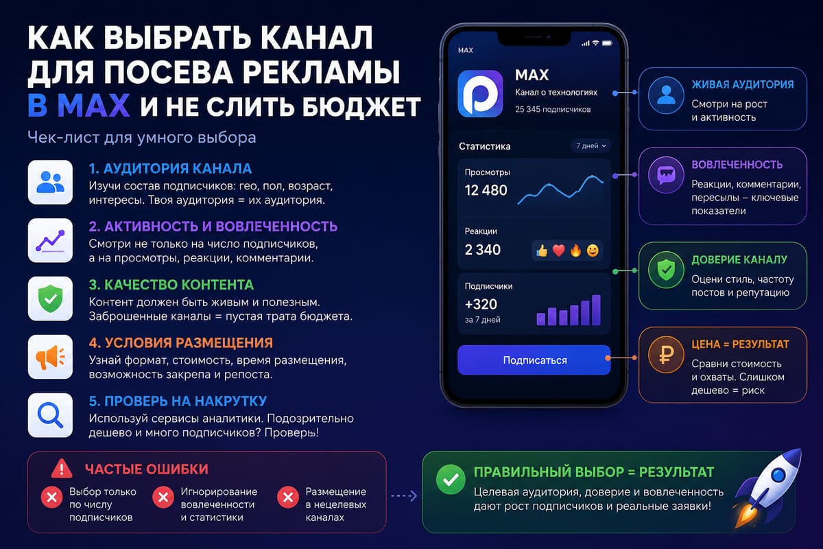 Как выбрать канал для посева рекламы в MAX и не слить бюджет