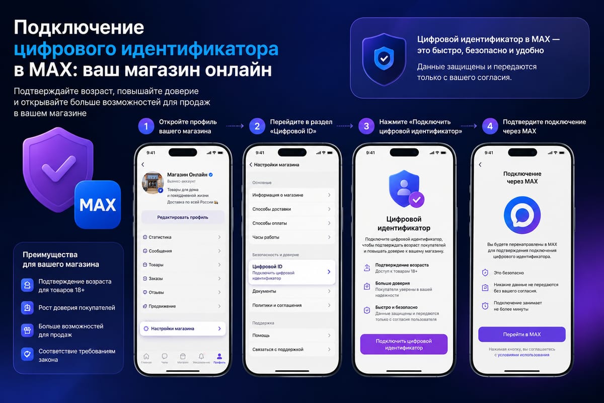 Подключение цифрового идентификатора в MAX: ваш магазин онлайн