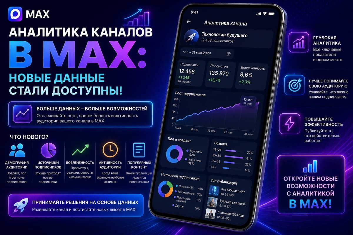 Аналитика каналов в MAX: новые данные стали доступны!