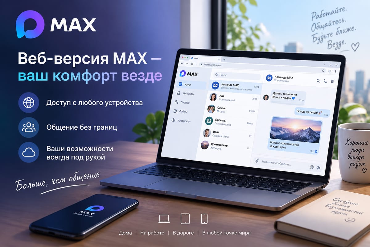 Веб-версия MAX — ваш комфорт везде