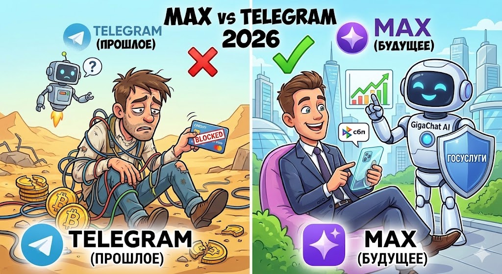 MAX или Telegram: Честное сравнение функционала и безопасности в 2026 году