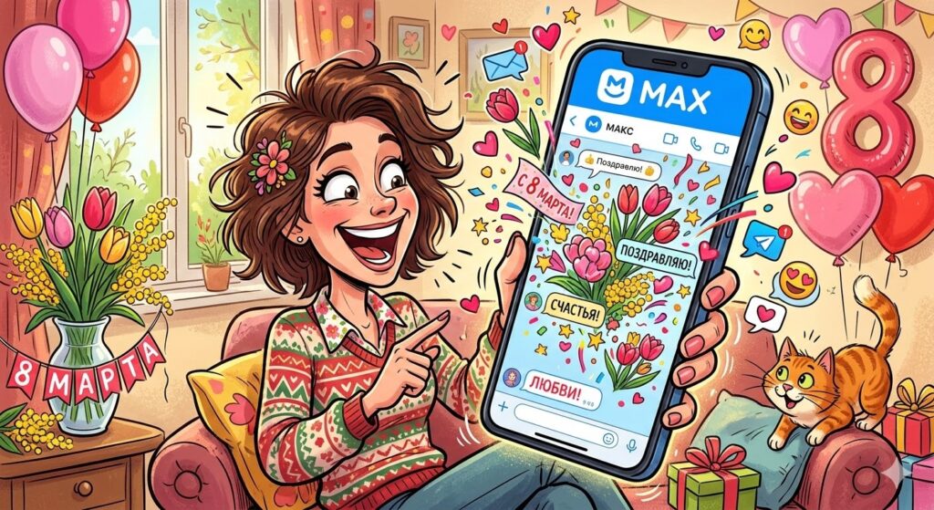 Открытки к 8 Марта в MAX МЕССЕНДЖЕРЕ