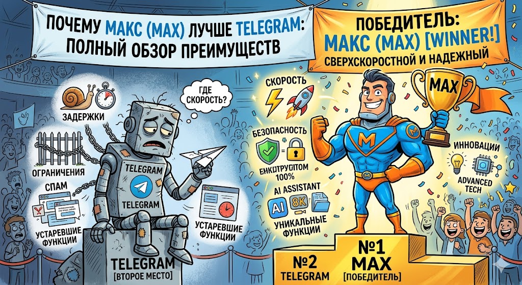 Почему мессенджер МАКС (MAX) лучше Telegram: Полный обзор преимуществ